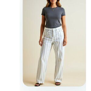 American Eagle White and blue stripped pants Size 0